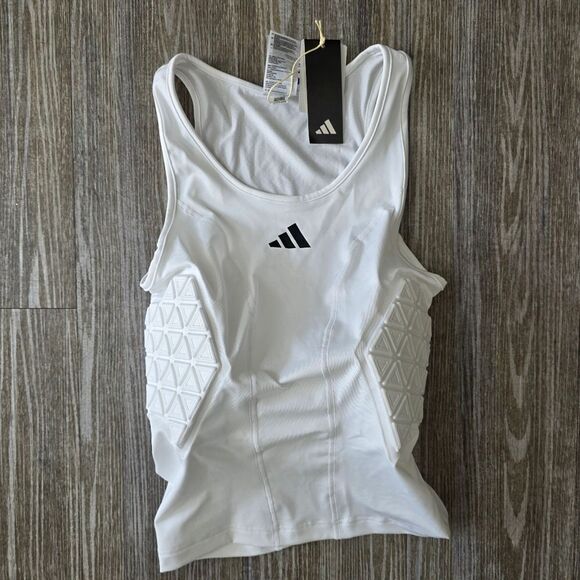 Adidas Padded Tank Men's Small S White Black Basketball Football Protective Top - Picture 1 of 6